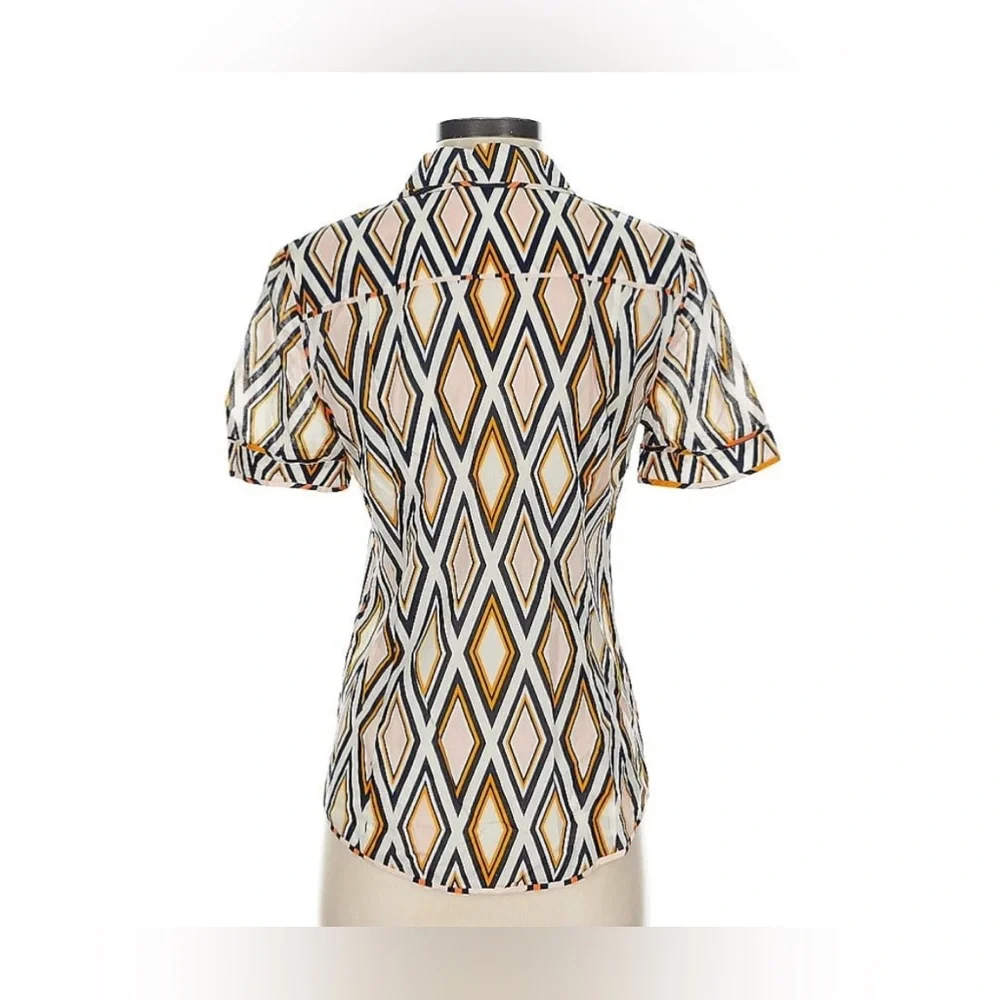 EUC Tory Burch Geometric Patterned‎ Button Down Top